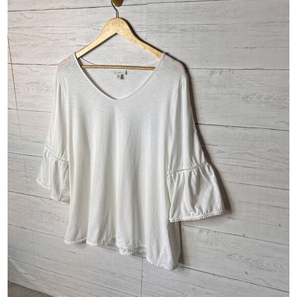 J Jill Tunic Top Womens Size XL Petite White Bohemian Fabric Button Detail - Picture 4 of 16